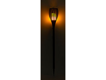 Luminea Gartenfackel: 2er-Set LED-Gartenfackeln,realistisches Flammenflackern,2.000-mAh-Akku (LED Gartenfackel)