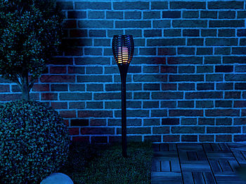 Luminea LED Fackel: LED-Gartenfackel, realistisches Flammenflackern, 2.200-mAh-Akku, IP44 (LED Fackeln)