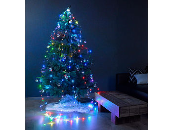 Lunartec Lichterkette Baum bunt: Christbaum-Überwurf-Lichterkette, 240 bunte LEDs, 6 Girlanden, je 4 m (Lichterkette Weihnachtsbaum bunt)