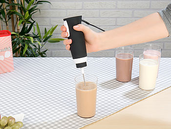 Rosenstein & Söhne Minimixer: Elektrischer Profi-Mini-Handmixer, Mixbecher-Aufsatz, 2 Stufen, 30 W (Kleiner Handmixer)