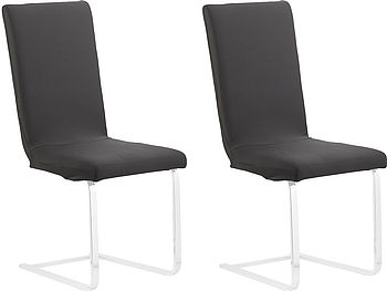 infactory Bezüge für Stühle: 6er-Set Stretch-Stuhlhusse mit Lehne, OEKO-TEX® Standard 100, schwarz (Stuhl Überzüge)