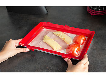 Genius Ideas Aufschnittdosen: 4er-Set Frischhaltedosen für Wurst- und Käse- Aufschnitt (Wurst Aufbewahrungsbox)