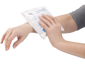 newgen medicals Medizinische Kühlpads: 25er-Set Einweg-Kühlkompressen zur sofortigen Anwendung, 3 Größen (Kühlpacks Einweg)