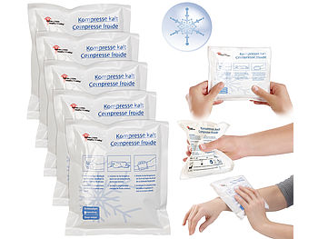 newgen medicals Einweg Kühlpack: 5er-Set Einweg-XL-Kühlkompressen zur sofortigen Anwendung, 15 x 25 cm (Kühl-Pads)