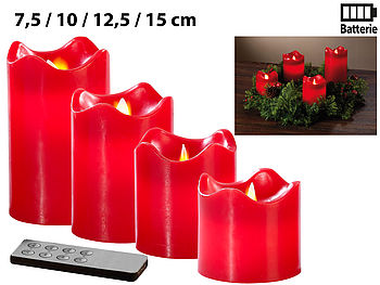 Britesta Adventskranz elektrisch: Adventskranz, rot, 4 rote LED-Kerzen mit bewegter Flamme (Adventskranz Elektrische Kerzen)