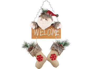 infactory Türdeko Weihnachten: Weihnachtsmann-Tür-Dekoration mit 