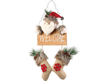 infactory Türdeko Weihnachten: Weihnachtsmann-Tür-Dekoration mit 