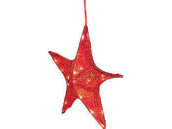 Britesta LED Stern XXL: Faltbarer XXL-Weihnachtsstern mit LED-Beleuchtung, glitterrot, Ø 65 cm (Weihnachtsstern beleuchtet XXL)