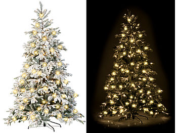 infactory Beleuchtete Tannenbäume: Künstlicher Weihnachtsbaum, weiße Spitzen, (Versandrückläufer) (Kunstbaum mit LED Beleuchtung)