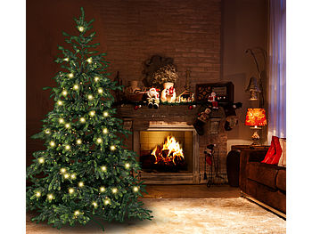 infactory Tannenbaum: Künstlicher Weihnachtsbaum mit 500 LEDs und 70 Ästen, 225 cm, grün (Weihnachtsbaum mit Beleuchtung)