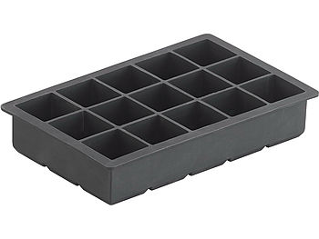 PEARL Eiswürfelbehälter: Silikon-Eiswürfelform für 15 kleine Eiswürfel je 3x3x3cm, 500ml (Silikon Eiswürfelbehälter)