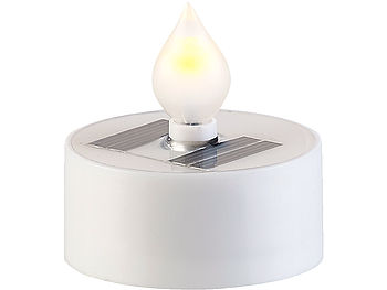 Lunartec Solar Teelichter außen: 8er-Set Solar-LED-Teelichter mit Dämmerungs-Sensor, IP44, weiß (Solar Teelichter für draußen)