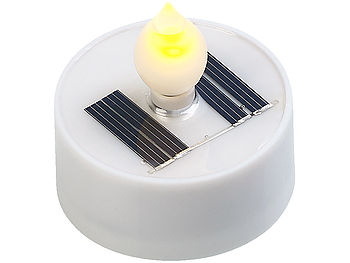 Lunartec Solarkerzen: Set de 4 lumânări LED solare cu senzor de amurg, IP44, alb. (Solar Teelicht Outdoor)