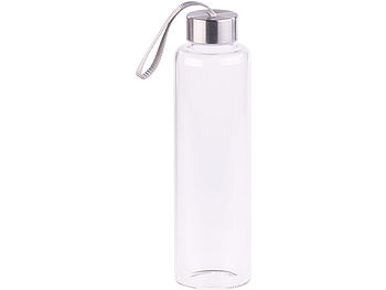 PEARL Glastrinkflasche: Trinkflasche aus Borosilikat-Glas, 550 ml, spülmaschinenfest (Glasflaschen)