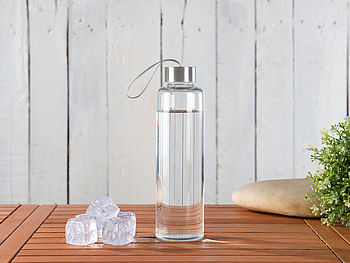 PEARL Glasflasche Trinkflasche: 3er-Set Trinkflasche aus Borosilikat-Glas, je 550 ml (auslaufsichere Trinkflasche)