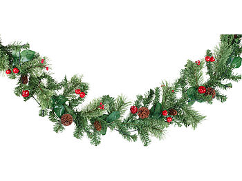 Britesta Weihnachtsgirlande: Deko-Tannengirlande, geschmückt, beleuchtet mit 20 LEDs, 180 cm (Weihnachtsgirlande geschmückt)