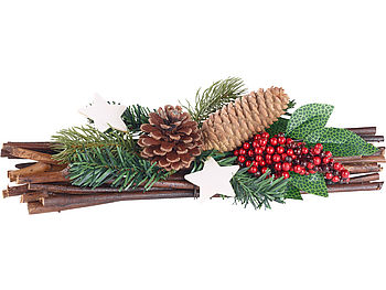 Britesta Weihnachtsgesteck Tisch: Handgefertigtes Weihnachts- & Adventsgesteck, echte Tannenzapfen, 30cm (Künstliche Weihnachtsgestecke)
