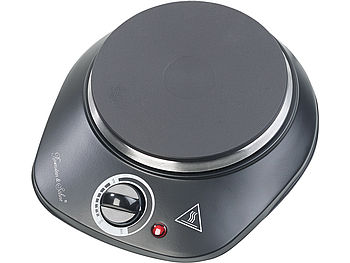 Rosenstein & Söhne Mini Kochplatte: Kompakte elektrische Einzel-Kochplatte, 1.000 Watt, 155 mm, stufenlos (Kleine Kochplatte)