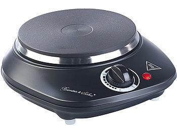 Rosenstein & Söhne Mini Kochplatte: Kompakte elektrische Einzel-Kochplatte, 1.000 Watt, 155 mm, stufenlos (Kleine Kochplatte)