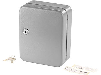 Xcase Schlüsselkasten Metall: Stahl-Schlüsselschrank für 20 Schlüssel mit 2 Sicherheitsschlüsseln (Schluesselkästen)