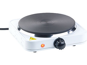 Rosenstein & Söhne Elektrokochplatte: Kompakte elektrische Einzel-Kochplatte, 1.500 Watt, 185 mm, stufenlos (Herdplatte einzeln)