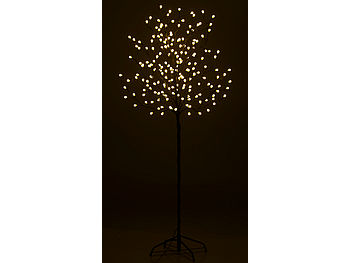 Lunartec LED Baum Outdoor: LED-Deko-Baum mit 200 beleuchteten Knospen, 150 cm, drinnen & draußen (LED-Baum Outdoor groß)