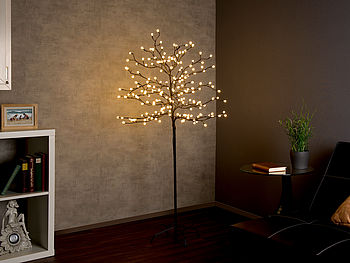 Lunartec LED-Lichterbaum groß: LED-Deko-Baum mit 200 beleuchteten Knospen, Versandrückläufer (Deko Lichterbaum innen)