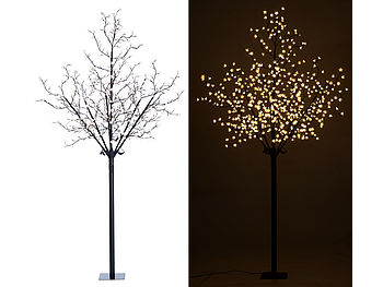 Lunartec Lichterbaum: LED-Deko-Baum mit 600 beleuchteten Blüten, 250 cm, für innen & außen (LED Lichterbaum außen)
