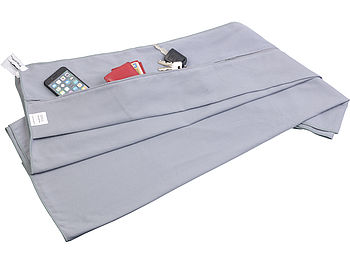 PEARL Mikrofaser Badetuch XXL: Mikrofaser-Strandtuch mit Lehnen-Überzug und Tasche, 80 x 200 cm (Mikrofaser Strandtuch XXL)