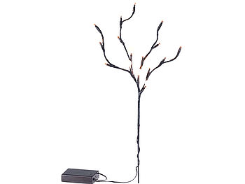 Lunartec Leuchtzweige: LED-Lichterzweig mit 16 leuchtenden Kugeln, 44 cm, batteriebetrieben (Lichterzweige mit Batterie)