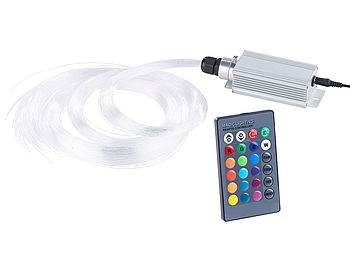 Lunartec LED Lichtfaser Set: Glasfaser-RGB-LED-Sternenhimmel mit Fernbedienung und 200 Lichtfasern (LED Sternenhimmel Komplettset)