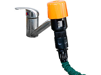 Royal Gardineer Wasserdieb: 2er-Set Universal-Wasserhahn-Adapter zum Anschluss von Gartenschlauch (Schlauchanschluss Wasserhahn)