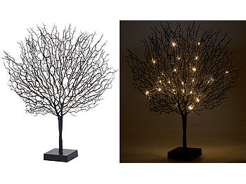 Lunartec Baum LED: Moderner Lichterbaum mit 25 warmweißen LEDs, 50 cm, schwarz (LED-Lichterbaum klein)