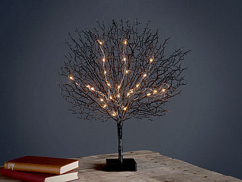 Lunartec Baum LED: Moderner Lichterbaum mit 25 warmweißen LEDs, 50 cm, schwarz (LED-Lichterbaum klein)