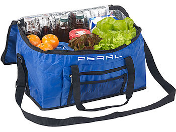 PEARL Isoliertasche: Faltbare Kühltasche mit Schultergurt & Tragegriffen, 24 Liter, blau (Kühltasche groß)