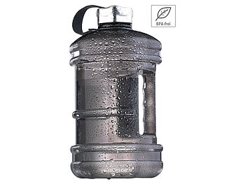 Speeron Trinkflasche mit Griff: Auslaufsichere Trinkflasche mit Tragegriff, 2,3 l, schwarz (Wasserflasche mit Griff)