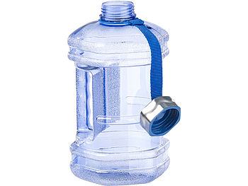Speeron große Wasserflasche: Auslaufsichere Trinkflasche mit Tragegriff, 2,3 l, blau (große Trinkflasche)