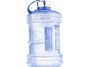 Speeron große Wasserflasche: Auslaufsichere Trinkflasche mit Tragegriff, 2,3 l, blau (große Trinkflasche)