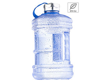 Speeron große Wasserflasche: Auslaufsichere Trinkflasche mit Tragegriff, 2,3 l, blau (große Trinkflasche)
