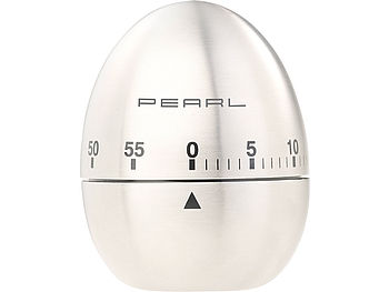 PEARL Küchenwecker: Kurzzeitmesser, Eieruhr aus Edelstahl, 60-Minuten-Timer und Signalton (Eieruhr mechanisch)