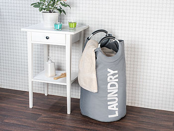 Rosenstein & Söhne Wäschekorb: Moderner Wäschesammler mit Handgriffen, 65 Liter Volumen, anthrazit (Wäschesortierer)