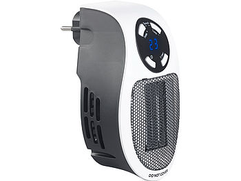 Sichler Steckdosenheizung: Steckdosen-Keramik-Heizlüfter mit Thermostat, Timer, Display, 500 Watt (Kleine Heizung für Steckdose)