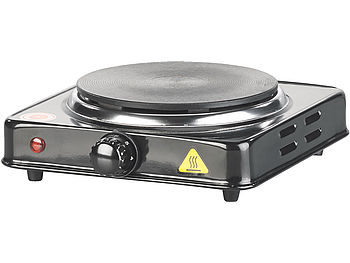 Rosenstein & Söhne Elektro Kochplatte: Elektrische Einzel-Kochplatte, 15,5 cm, 1.000 Watt, stufenlos, kompakt (Herdplatten)