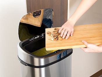 infactory Elektrischer Mülleimer: Abfalleimer mit Hand-Bewegungssensor & Aluminium-Korpus, 68 Liter (Mülleimer mit Sensor)