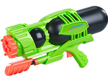 Speeron Spritzpistole Garten: 4er-Set Kinder-XL-Wasserpistole mit 1.600-ml-Wassertank, 3 Strahlarten (Wassergewehre)