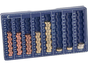 PEARL Münzzähler: 2er-Set Euro-Münzbretter für alle Euro- und Cent-Münzen (Münzsortierer)