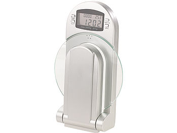 Rosenstein & Söhne Digitale Küchenwaage zur Wandmontage, klappbar, Timer, 3 kg Tragkraft