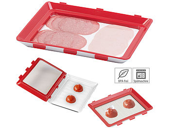 Genius Ideas Aufschnitt Boxen: XL-Frischhaltedose für Wurst- und Käse-Aufschnitt (Aufschnittbox Glas)