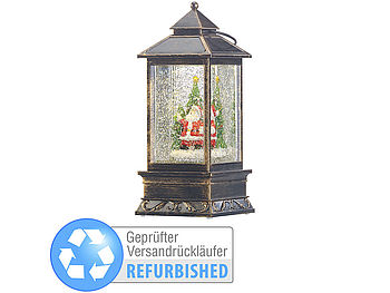 infactory Schnee-Laterne: Deko-LED-Laterne mit Schneewirbel, Versandrückläufer (Weihnachtslaterne mit Beleuchtung)