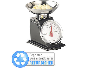 Rosenstein & Söhne Küchenwaage Nostalgie: Analoge Retro-Küchenwaage Versandrückläufer (Küchenwaage analog Edelstahl)